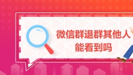 微信群退群其他人能看到嗎